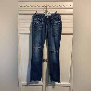 Vintage Von Dutch Dark Blue Distressed Jeans Y2K